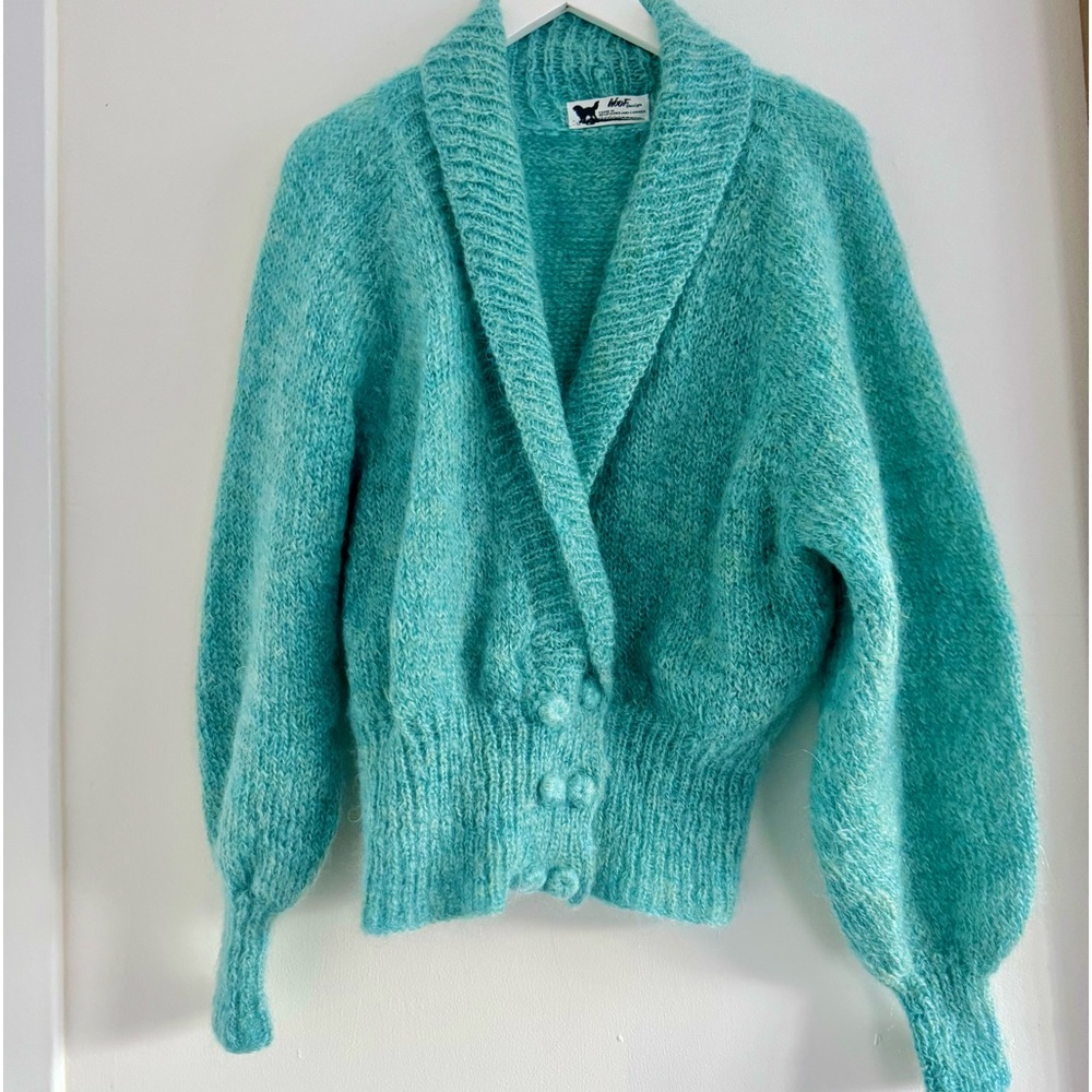 Hand woven Mohair wool cardigan from Canada